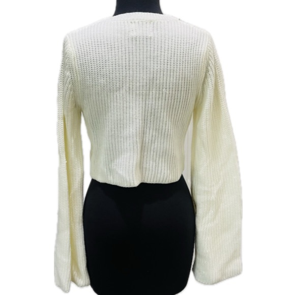 Princess Polly Coastline Cropped Sweater Cream Knit Pullover - Picture 14 of 15